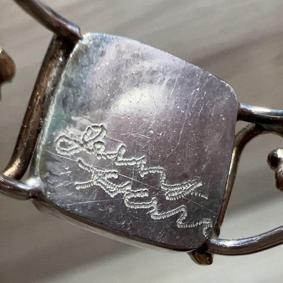 Handmade Designer Signed Sterling Silver & Gold Turquoise Ring, Size 7, 3.4g - Picture 9 of 10